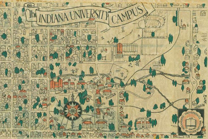 1903 IU map drawn by Charles Ray Binford, a 1932 graduate.